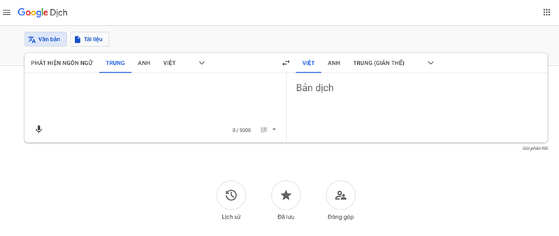 Google Dịch - Trang web hàng đầu giúp dịch Tiếng Trung